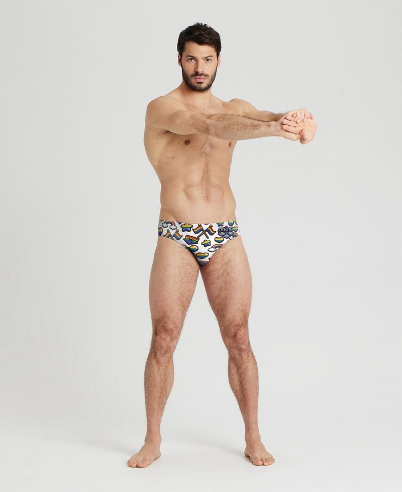 Blanche Multicolore Slip de Bain Arena Pride Print of the Month - GWI-0970325