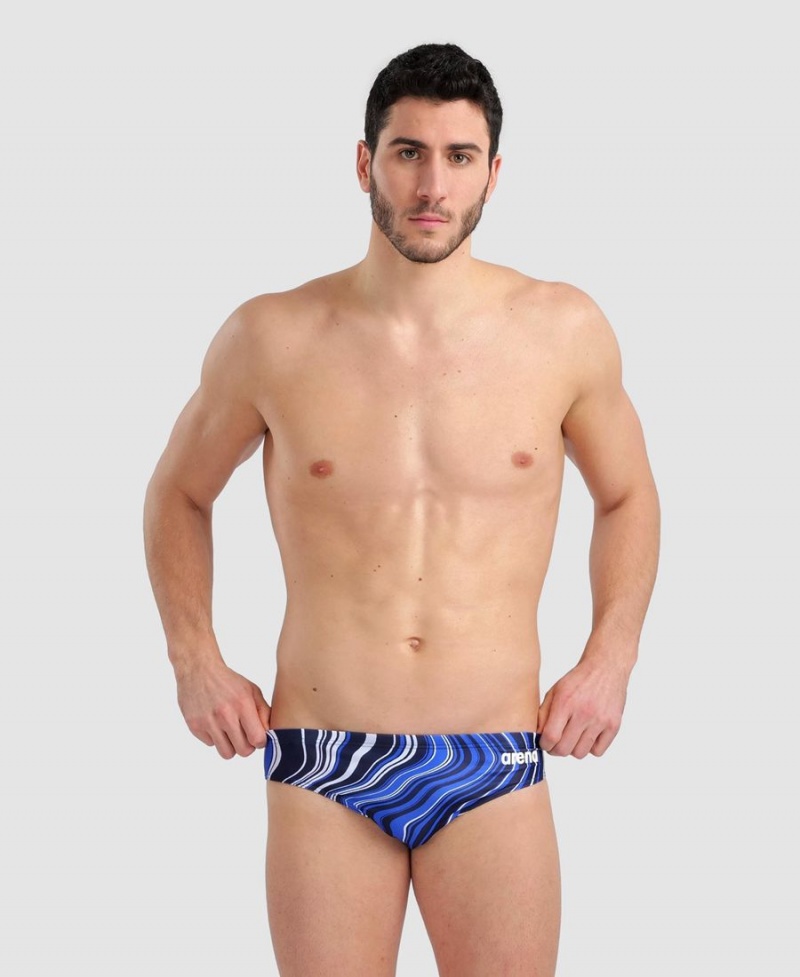 Bleu Marine Multicolore Slip de Bain Arena Marbled - VJH-7772010